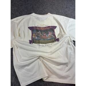 VTG Barley Exchange Lady Falconburghs Beer Promo Shirt Mens XXL White Art Tee